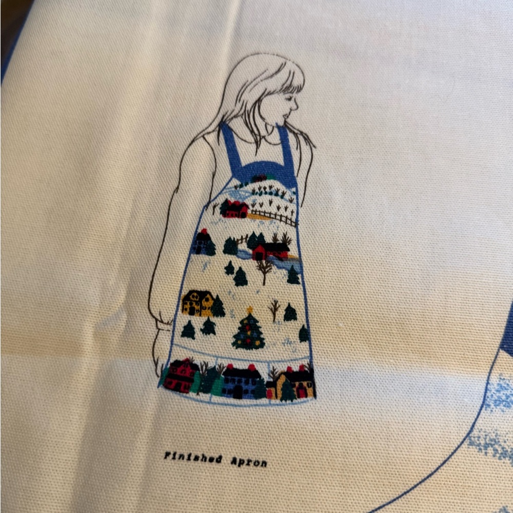 1992 vintage Fabric Traditions heart of the country of Christmas apron. Handmade - Picture 6 of 10